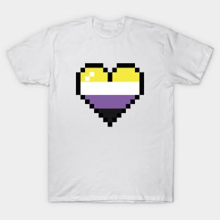 Non binairy 8 bit heart T-Shirt